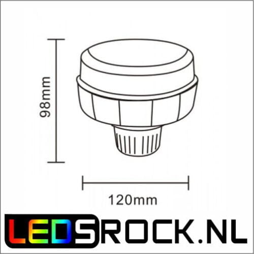 Led zwaailamp met steekvoet plat afmeting