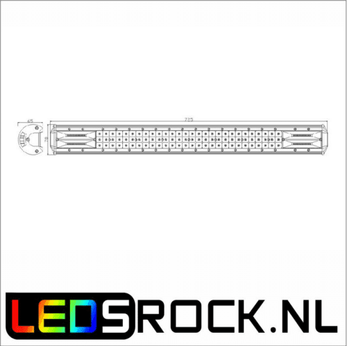 Led lightbar 198 watt combi triple row - Afbeelding 2