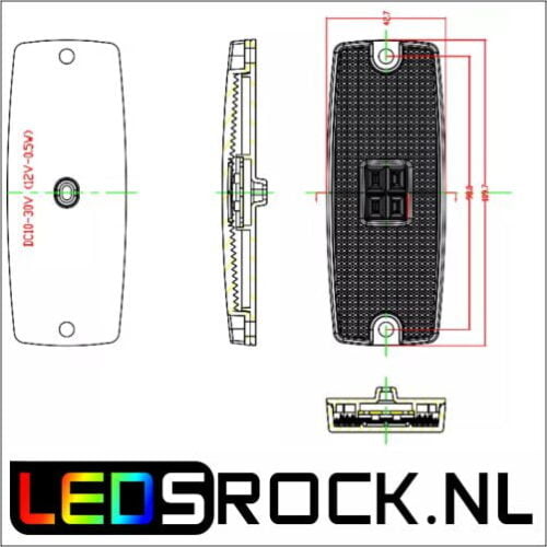 led markeerlicht afmetingen 12-24v rechthoek ledsrock.nl
