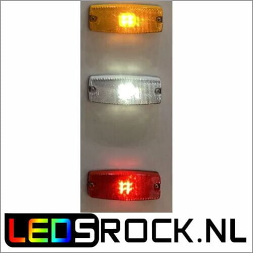 led markeerlicht oranje rood wit 12-24v rechthoek ledsrock.nl