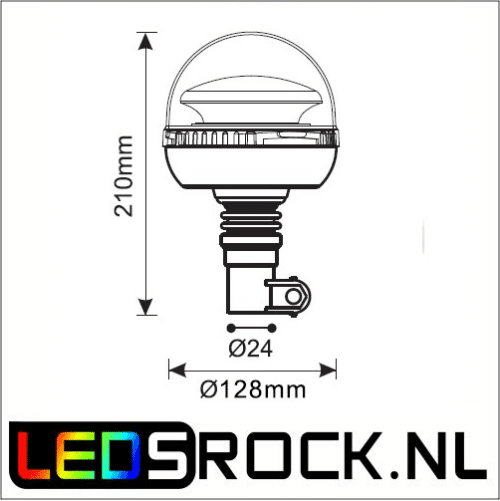 Led zwaailamp met steekvoet laag - Afbeelding 3