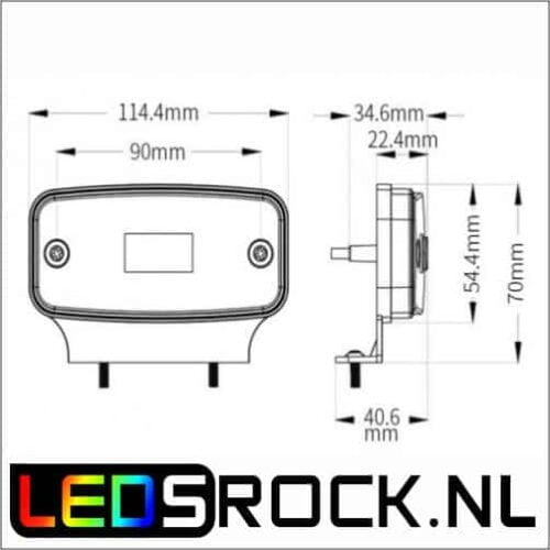 led markeringslicht oranje 12-24 volt afmetingen ledsrock.nl