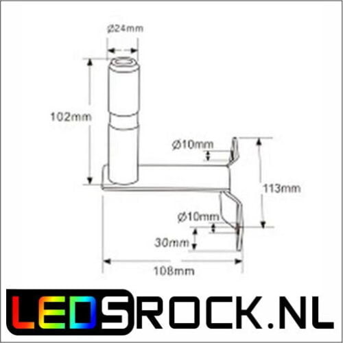 zwaailamp steun L afmeting