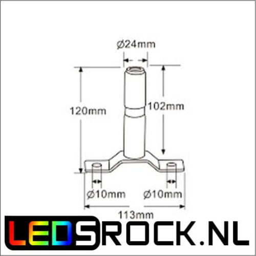 zwaailamp steun T afmeting ledsrock.nl