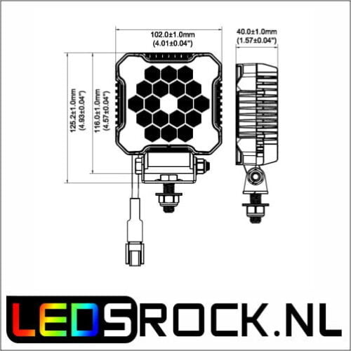 26 watt led werklamp met DT connector afmetingen-ledsrock.nl