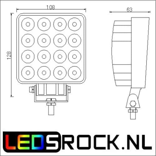 LED werklamp 43 watt breedstraler budget - Afbeelding 2