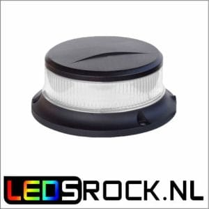 led zwaailamp amber witte lens 12/24 volt magneetvoet
