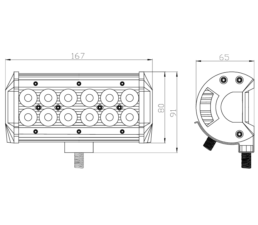 Led lightbar 36 Watt combi double row 2