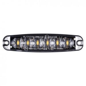 LED flitser SLIM 6x LEDs amber R65 R10 12/24 volt 20W